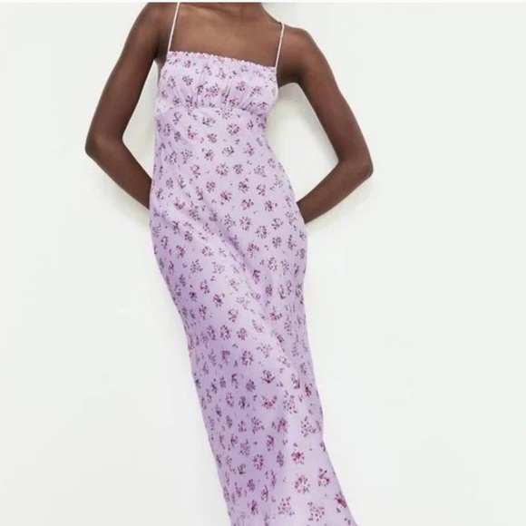 Zara Dresses & Skirts - Zara Purple Lilac Floral Dress NWT Sz XS